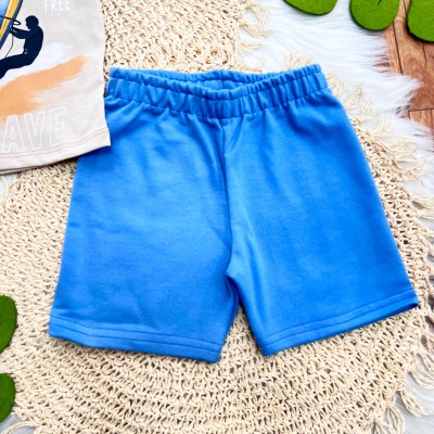 Conj. Camiseta Summer Local e Bermuda - Areia e Azul Jeans